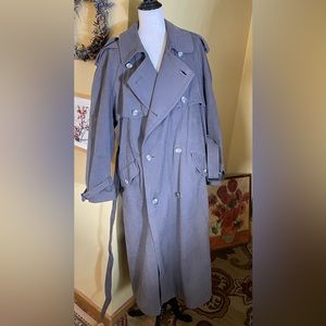 CERRUTI 1881 Paris Trenchcoat Man Size 48EU 52” Chest Gunmetal Gray Textured NWT